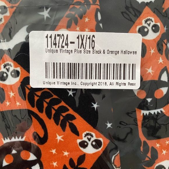 BLACK CAT HALLOWEEN JAYNE SWING SKIRT BY UNIQUE VINTAGE 1X/16 - Picture 14 of 15